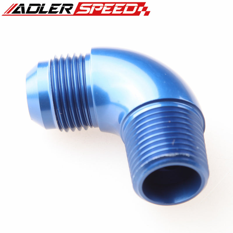 AN To NPT 45-Degree Full Flow Adapter Fittings – Choose AN4 AN6 AN8 AN10 To 1/8 1/4 3/8 NPT