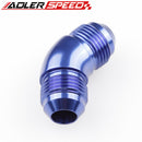AN4 AN6 AN8 AN10 Aluminium 45 Degree Male Flare Union Full Flow Fitting Adapter