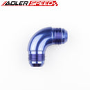 AN4 AN6 AN8 AN10 Aluminium 90 Degree Male Flare Union Full Flow Fitting Adapter