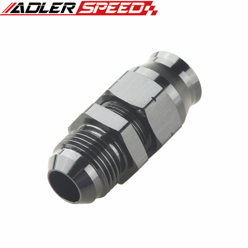 ADLERSPEED Straight 10AN AN-10 Male To 5/8" Tube Adapter Fitting Aluminum Black