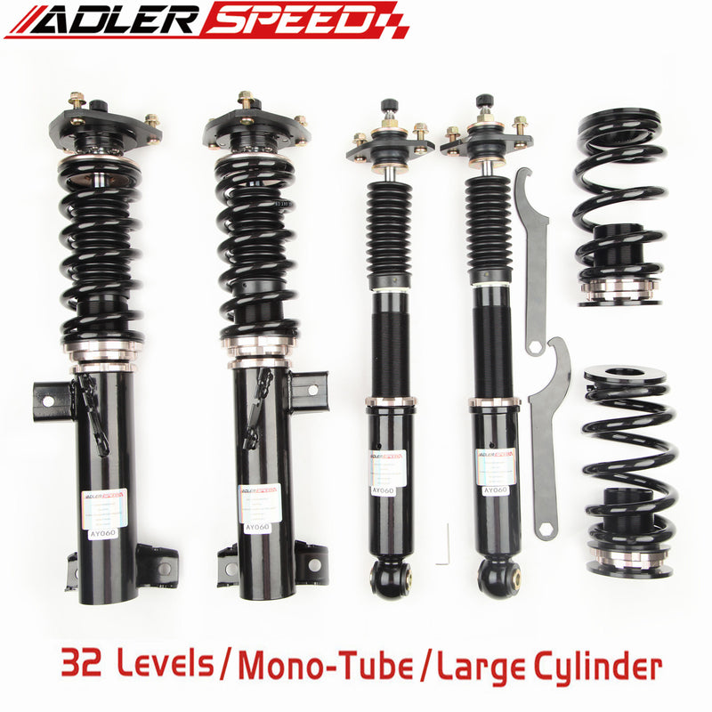 US SHIP ADLERSPEED 32 Level Mono Tube Coilover Lowering Suspension kit for BMW E36 92-98 323 325 RWD