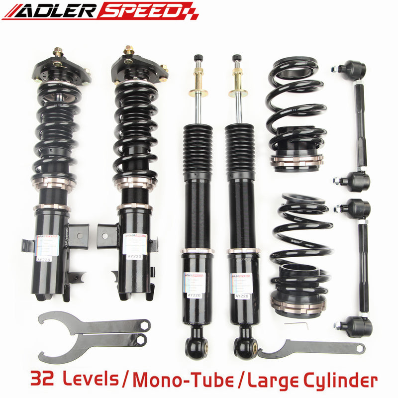 US SHIP ADLERSPEED 32 Level Mono Tube Coilover Lowering Suspension Kit For Honda Civic 12-15 FB FG