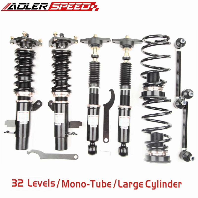 US SHIP ADLERSPEED 32 Level Damper Mono Tube Coilover Lowering Kit For 13-18 Ford Focus ST