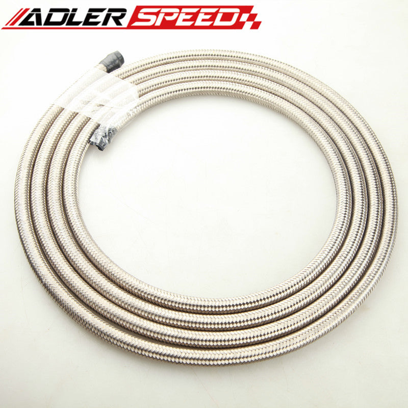 Stainless Steel Braided 1500 PSI AN4 AN-4 4AN Fuel Line Gas Oil Hose 1M (3.3FT)/ 3M (9.8FT)