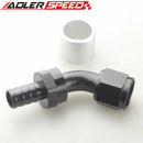 6AN AN6 8AN AN8 10AN AN10 ProClassic Crimp On Hose End 45 Degree End Black