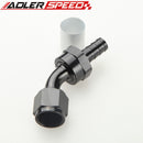 6AN AN6 8AN AN8 10AN AN10 ProClassic Crimp On Hose End 45 Degree End Black