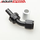 6AN AN6 8AN AN8 10AN AN10 ProClassic Crimp On Hose End 45 Degree End Black