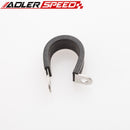 5PC 1 1/4" Cushioned Hose Mounting Clamp Loop Strap 304 Stainless Steel Black