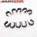 10PCS 1 7/8" Cushioned Hose Mounting Clamp Loop Strap 304 Stainless Steel Black