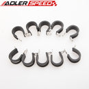 10PCS 2" Cushioned Hose Mounting Clamp Loop Strap 304 Stainless Steel Black