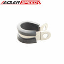 10PCS 2" Cushioned Hose Mounting Clamp Loop Strap 304 Stainless Steel Black