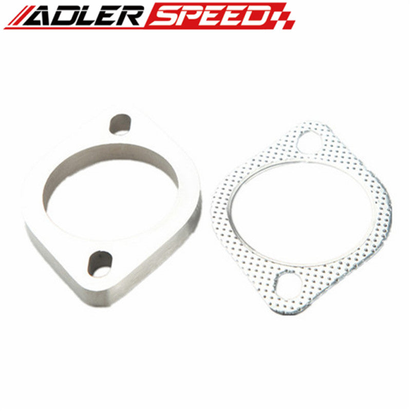 US SHIP A Set Of 2.25" 2-Bolt Exhaust Flange And Exhaust Gasket For 2 Bolt Flange US