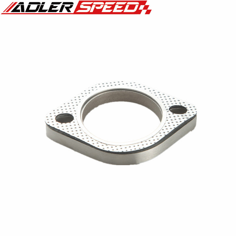 US SHIP A Set Of 2.25" 2-Bolt Exhaust Flange And Exhaust Gasket For 2 Bolt Flange US