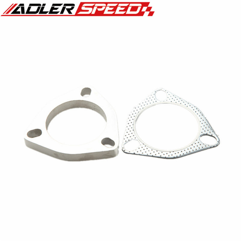 US SHIP ！A Set Of 2.5" 3-Bolt Exhaust Flange And Exhaust Gasket For 3 Bolt Flange