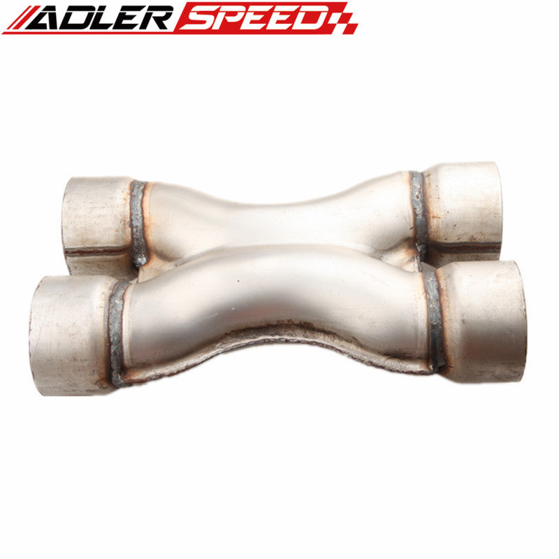 Universal Aluminized Steel Exhaust Crossover X Pipe 2.25" /2.5"/3" Inlets & Outlets