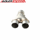 Universal 2" Dual 2.5" Single Aluminized Steel Exhaust Stamped Y-Pipe