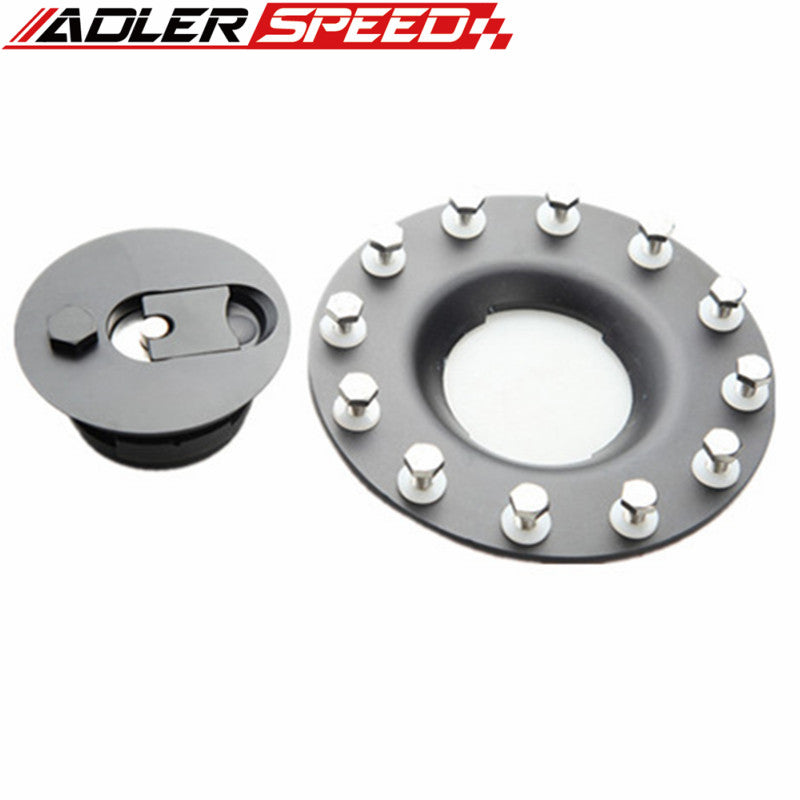 thumbnail image 2 of Billet Aluminum Twist-On Fuel Filler Neck Cap - 12 Bolt Flush Mount For Fuel Cell - Silver 2 of 2