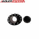 Billet Fuel Cell Fast Fill Filler Neck Aluminum 45 Degree 12 Bolt Flange Black /Silver