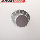 US SHIP Billet Fuel Cell Fast Fill Filler Neck Aluminum 45Degree 12Bolt Flange Silver/Black