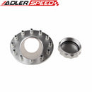 Billet Fuel Cell Fast Fill Filler Neck Aluminum 45 Degree 12 Bolt Flange Black /Silver
