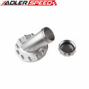 Billet Fuel Cell Fast Fill Filler Neck Aluminum 45 Degree 12 Bolt Flange Black /Silver