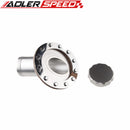 Billet Fuel Cell Fast Fill Filler Neck Aluminum 45 Degree 12 Bolt Flange Black /Silver
