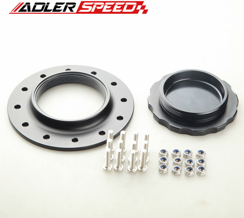 7618A Billet Aluminum Fuel Cell Cap Assembly For RCI Fuel Cells 4" OD Black