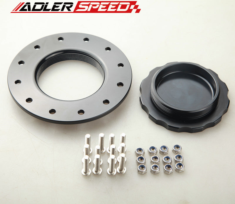 7618A Billet Aluminum Fuel Cell Cap Assembly For RCI Fuel Cells 4" OD Black