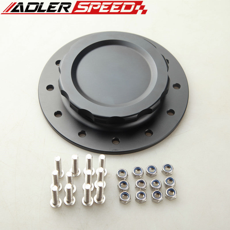 7618A Billet Aluminum Fuel Cell Cap Assembly For RCI Fuel Cells 4" OD Black