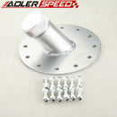 US SHIP Billet Aluminum 45 Degree Fuel Cell Fast Fill Filler Neck 12 Bolt Flange Silver