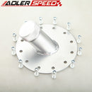 US SHIP Billet Aluminum 45 Degree Fuel Cell Fast Fill Filler Neck 12 Bolt Flange Silver