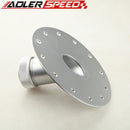 US SHIP Billet Aluminum 45 Degree Fuel Cell Fast Fill Filler Neck 12 Bolt Flange Silver