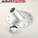 US SHIP Billet Aluminum 45 Degree Fuel Cell Fast Fill Filler Neck 12 Bolt Flange Silver