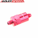Billet Fuel Filter AN-6 AN6 6AN 30 Micron Filter Aluminum Anodized Blue /Red
