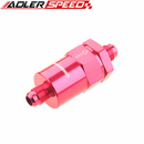 Billet Fuel Filter AN-6 AN6 6AN 30 Micron Filter Aluminum Anodized Blue /Red