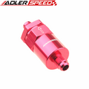 Billet Fuel Filter AN-6 AN6 6AN 30 Micron Filter Aluminum Anodized Blue /Red