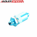 Billet Fuel Filter AN-6 AN6 6AN 30 Micron Filter Aluminum Anodized Blue /Red
