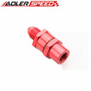 4AN Male To 4AN Female High Flow Billet Turbo Oil Feed Line Filter 30 Micron Red/Black/Blue/Silver