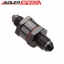 6AN Male To 6AN Male High Flow Billet Turbo Oil Feed Line Filter 80 Micron Black/Blue/Red/Silver