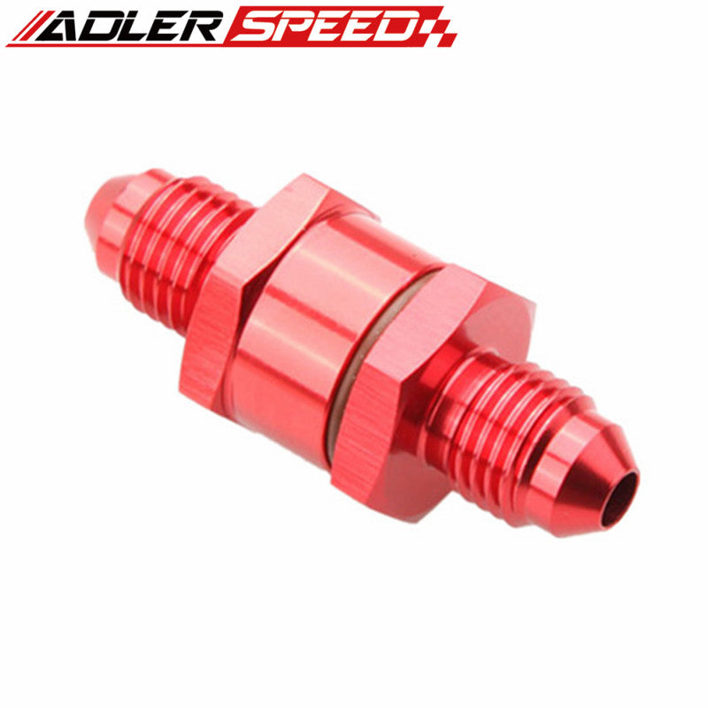 8AN 8AN Male To 8AN Male High Flow Billet Turbo Oil Feed Line Filter 80 Micron Black/Red/Silver