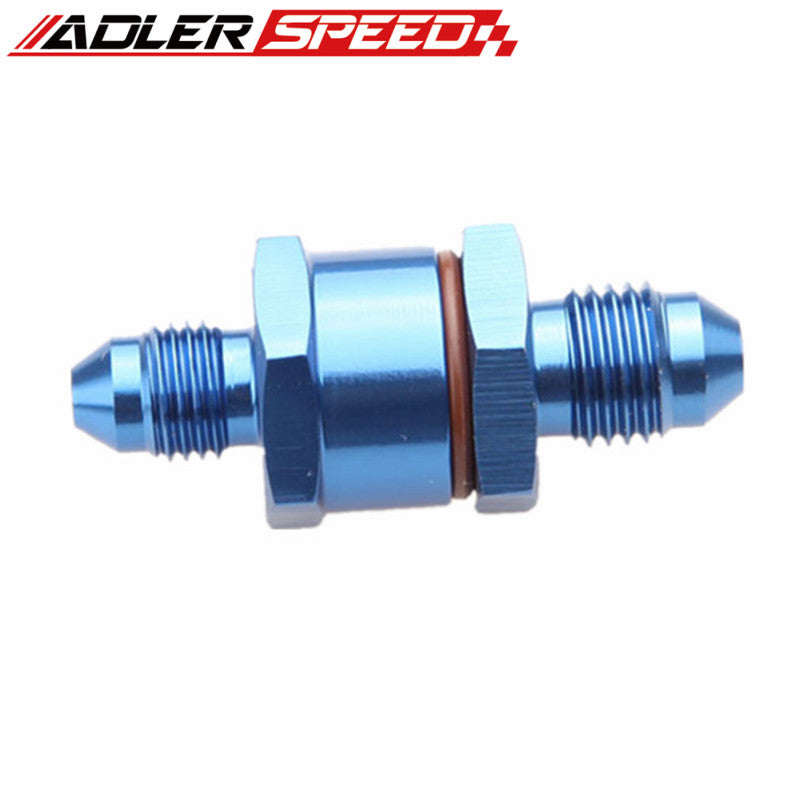 3AN Male To 3AN Male High Flow Billet Turbo Oil Feed Line Filter 150 Micron Blue/Black/Silver/Red