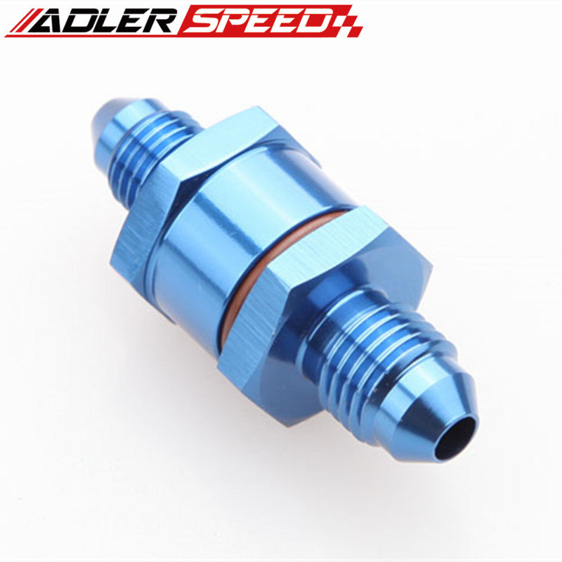 6AN Male To 6AN Male High Flow Billet Turbo Oil Feed Line Filter 80 Micron Black/Blue/Red/Silver