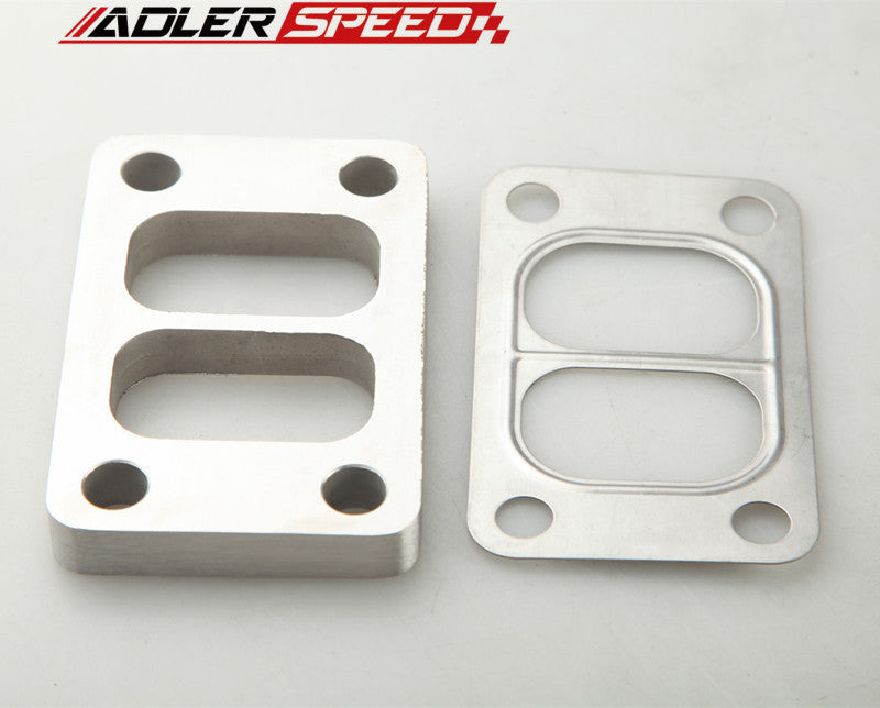 ADLER SPEED T3 T3/T4 T04E Divide SS304 Turbo Manifold Charger Flange + SS Gasket