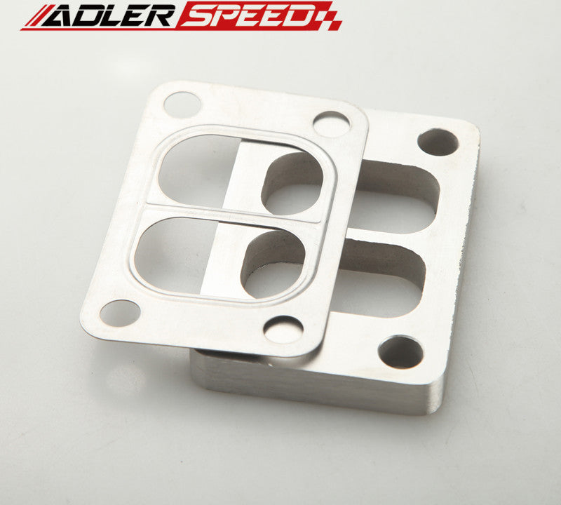 ADLER SPEED T3 T3/T4 T04E Divide SS304 Turbo Manifold Charger Flange + SS Gasket