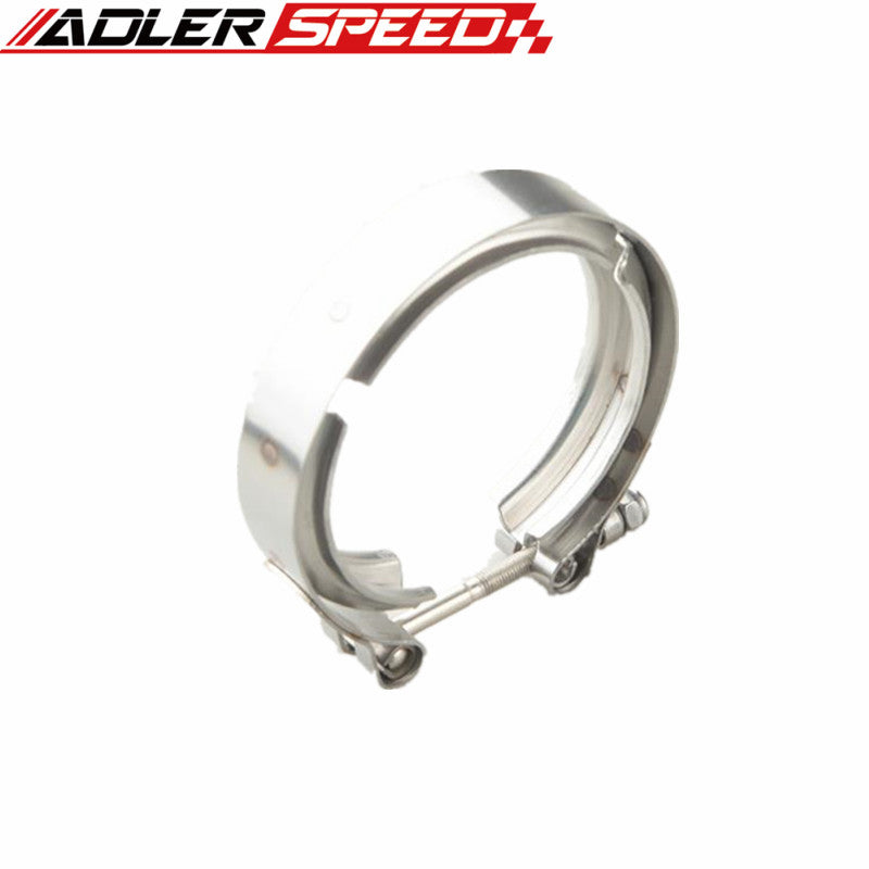 Universal Stainless Steel 3" V-Band To 4-Bolt Turbo Adapter Kit (76mm ID, Silver) For Racing Exhaust Systems