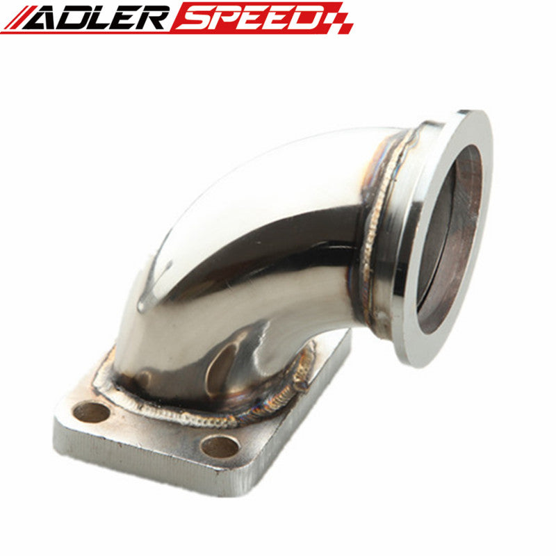 T3 Stainless Steel 90 Degree Turbo Charger Elbow Adapter Flange Fits 2.5" Pipe