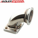 US SHIP Stainless Steel T3 Turbo Charger Flange Adapter 90 Degree Elbow Fit 2.5" pipe