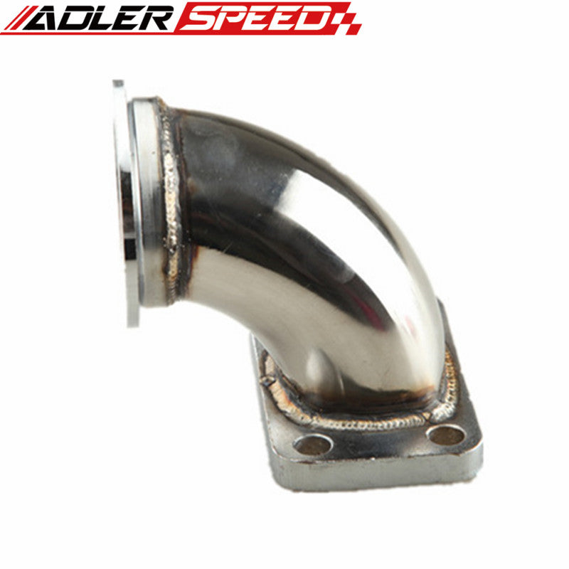 T3 Stainless Steel 90 Degree Turbo Charger Elbow Adapter Flange Fits 2.5" Pipe