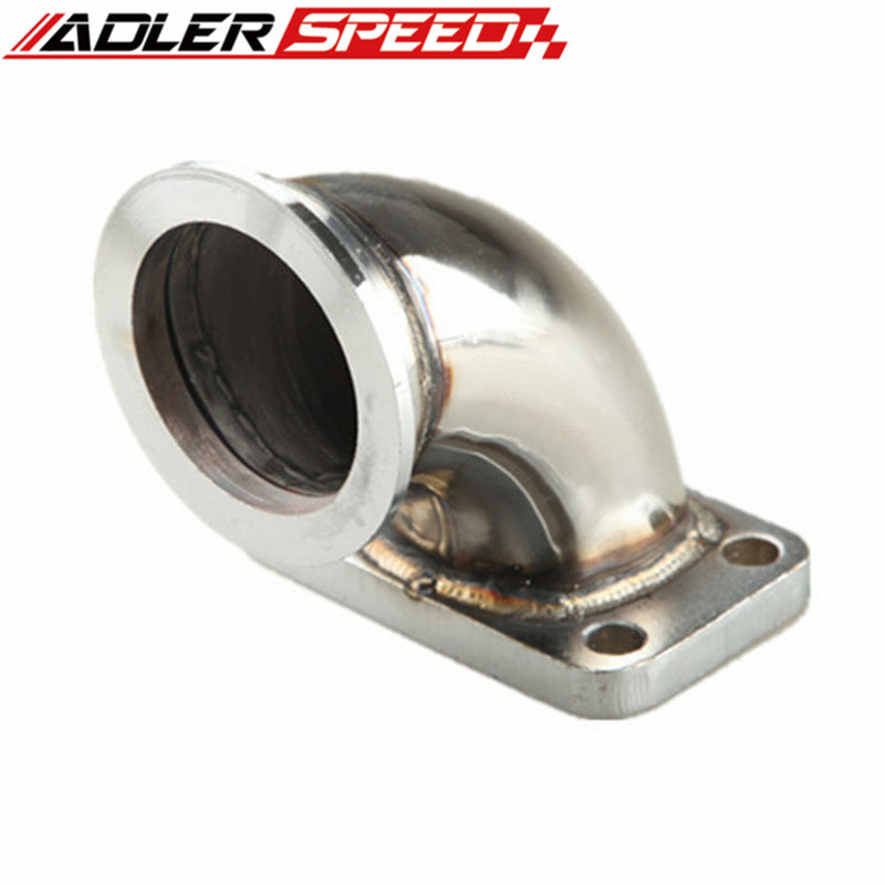 US SHIP Stainless Steel T3 Turbo Charger Flange Adapter 90 Degree Elbow Fit 2.5" pipe
