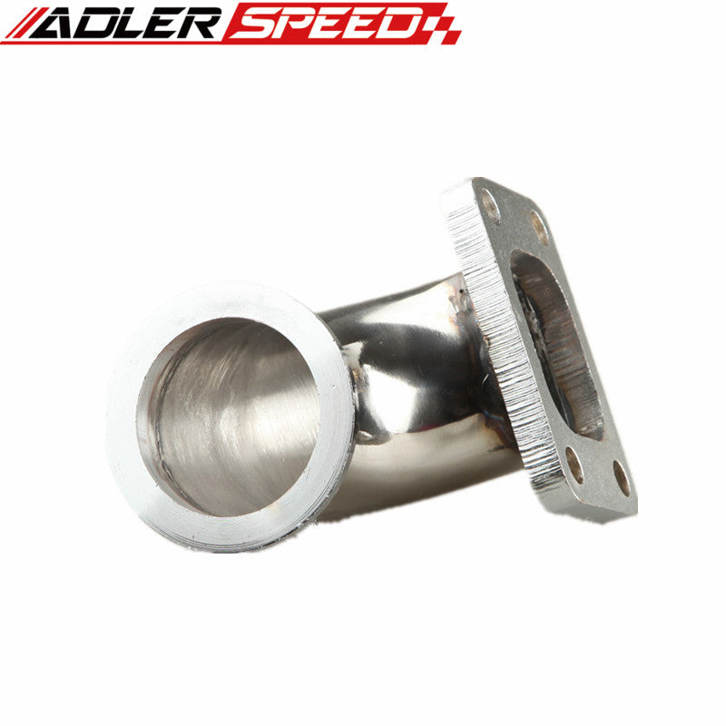 T3 Stainless Steel 90 Degree Turbo Charger Elbow Adapter Flange Fits 2.5" Pipe